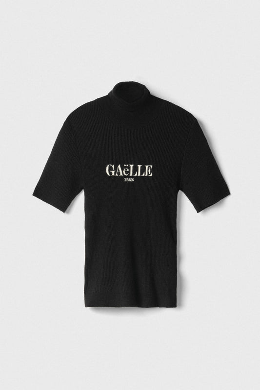 Pullover Paricollo In Maglia A Coste Mezza Manica