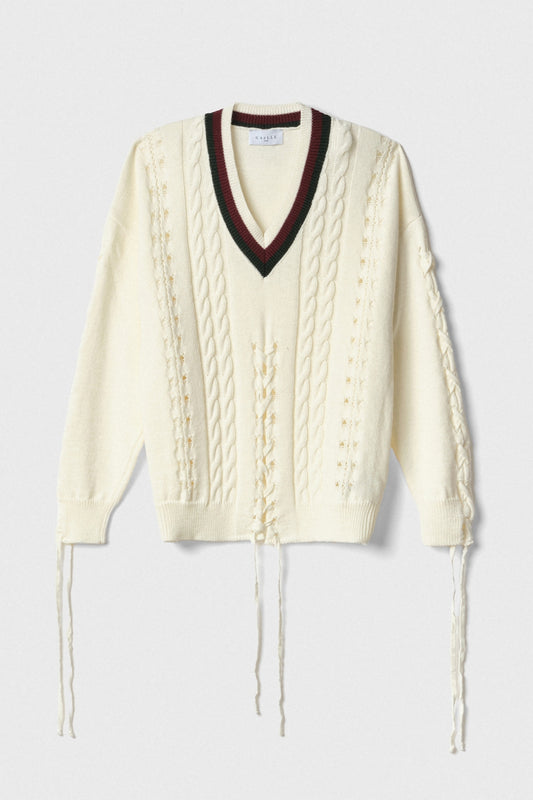 Pullover In Maglieria Con Scollo A V