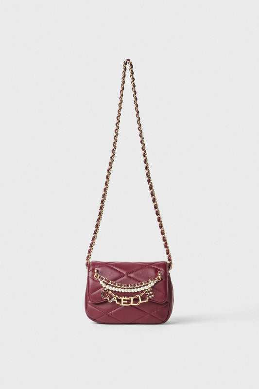 Mini Shoulder Strap Matelassè Con Perle E Charms
