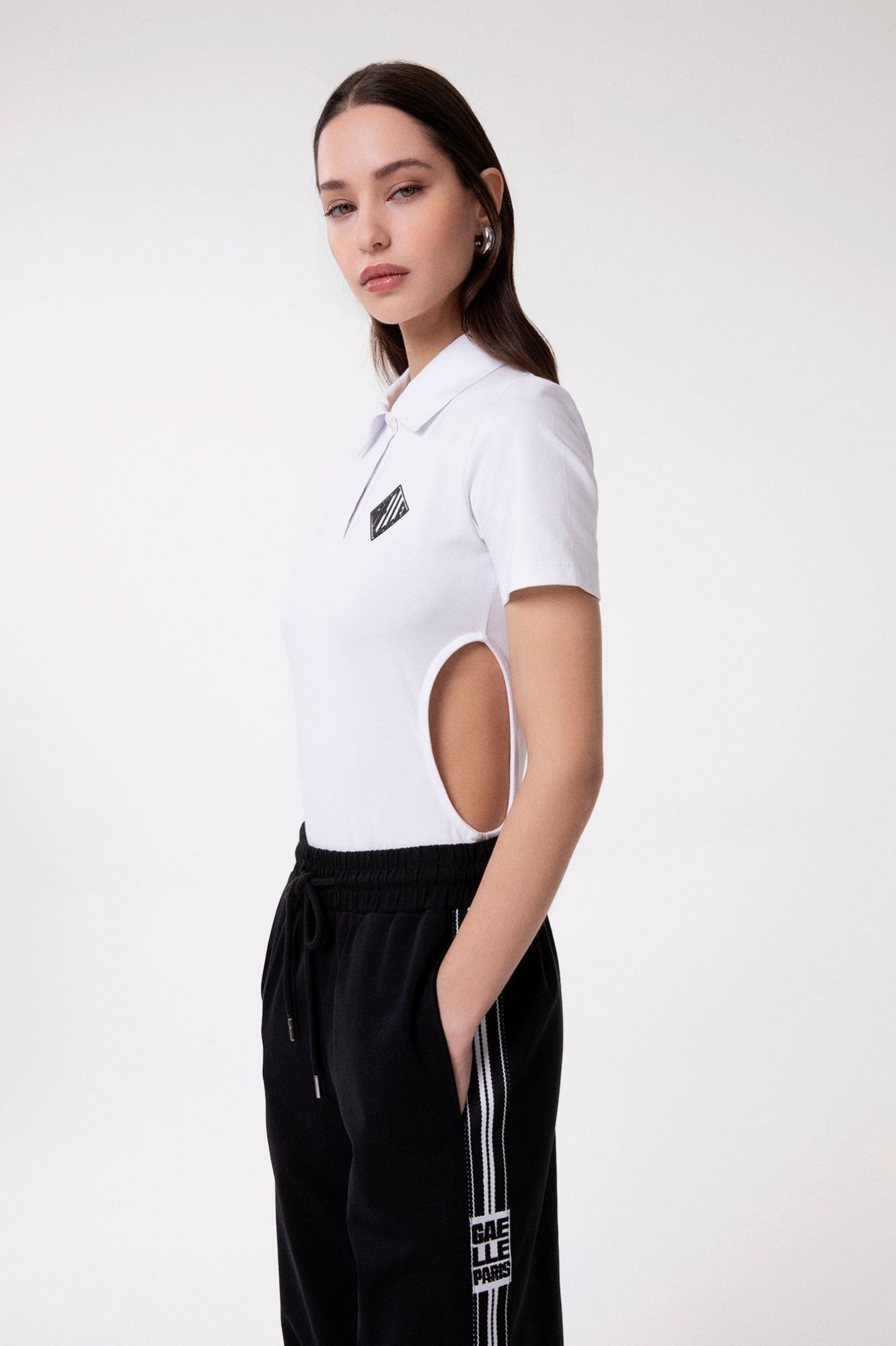 Body con collo e abbottonatura polo