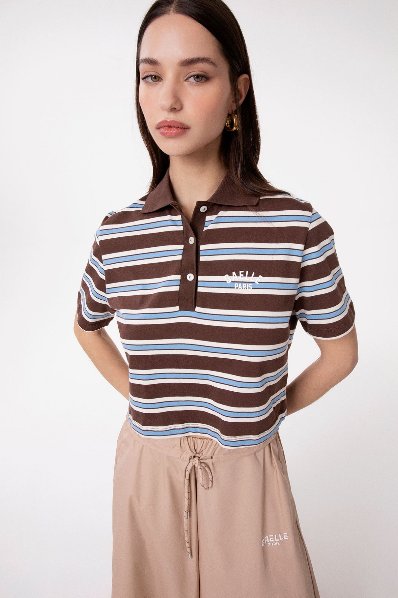 Polo crop mezza manica