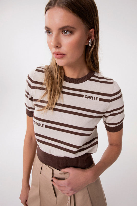 Maglia mezza maniche a righe