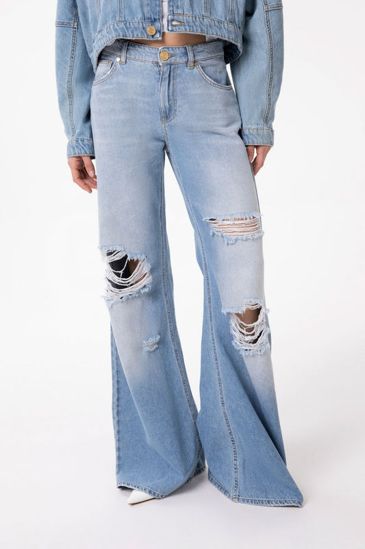 Pantalone in denim wide leg