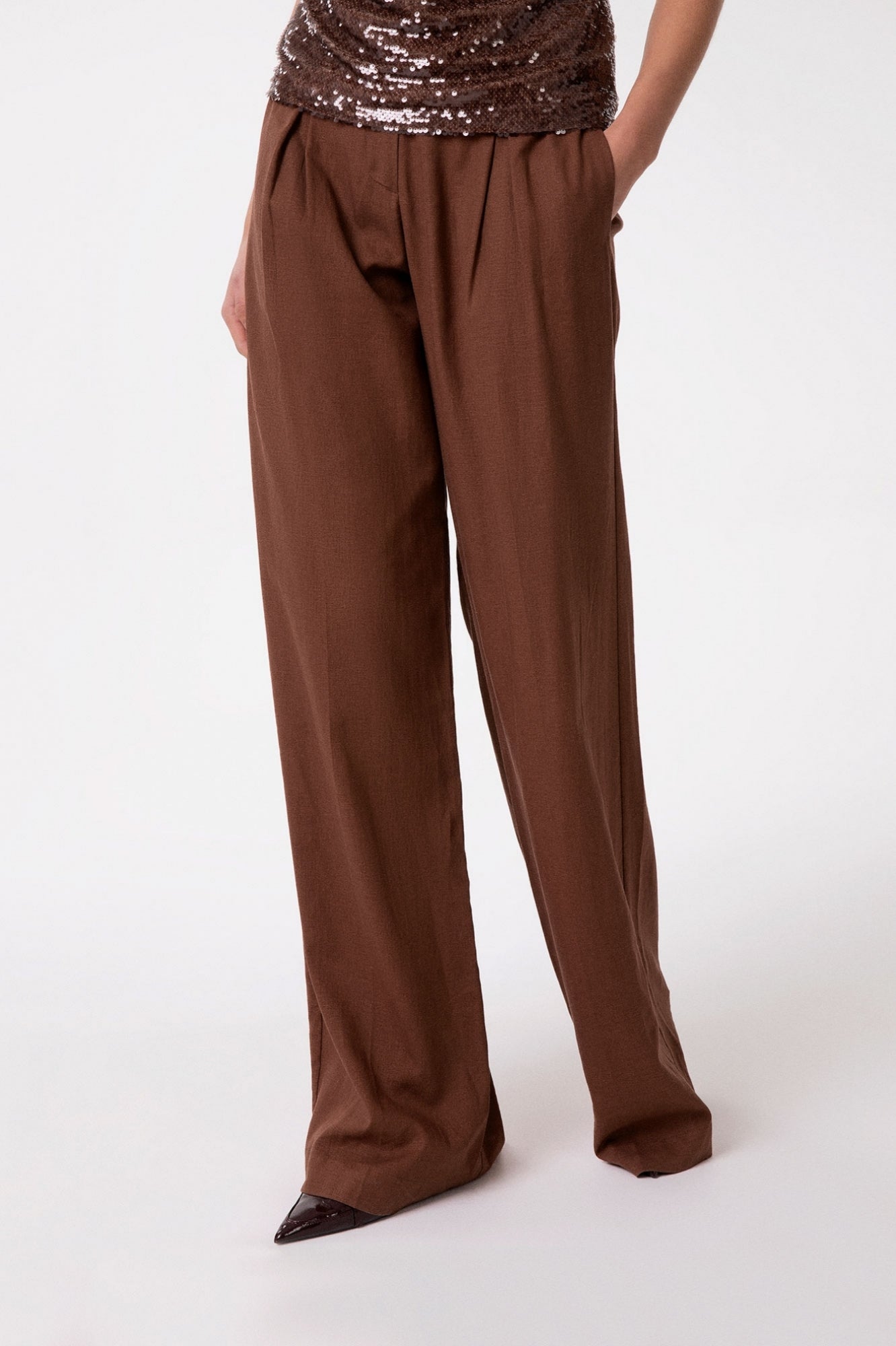 Pantalone dritto in misto lino