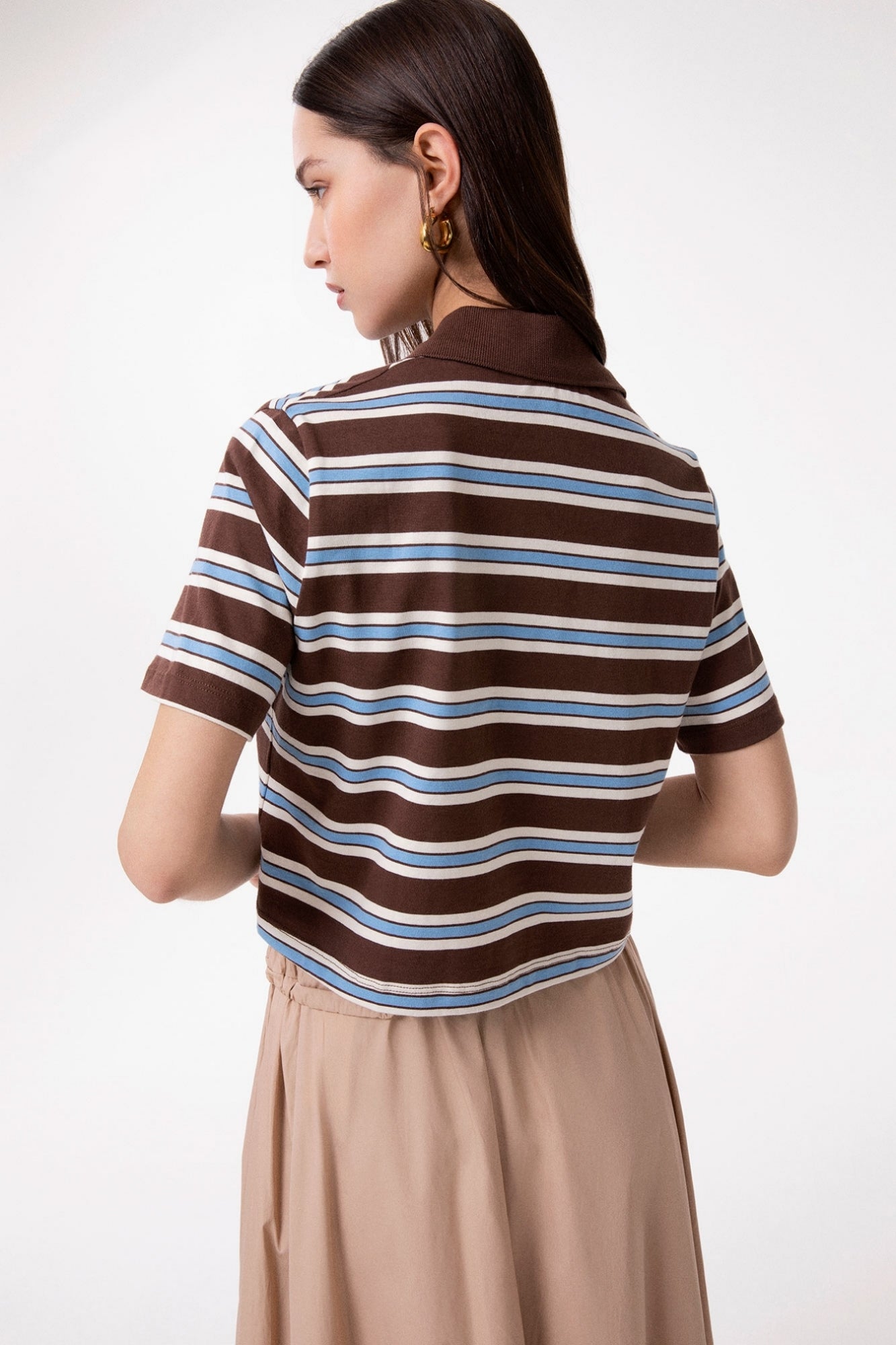 Polo crop mezza manica