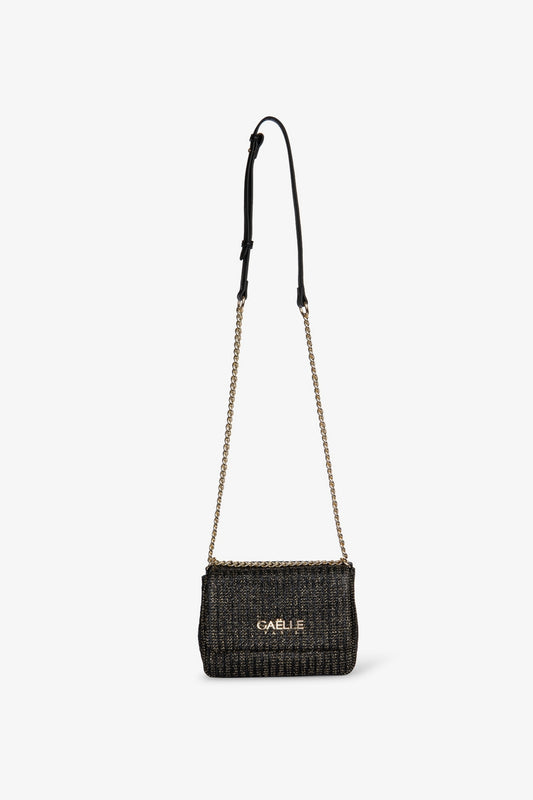 Mini shoulder strap rafia lurex