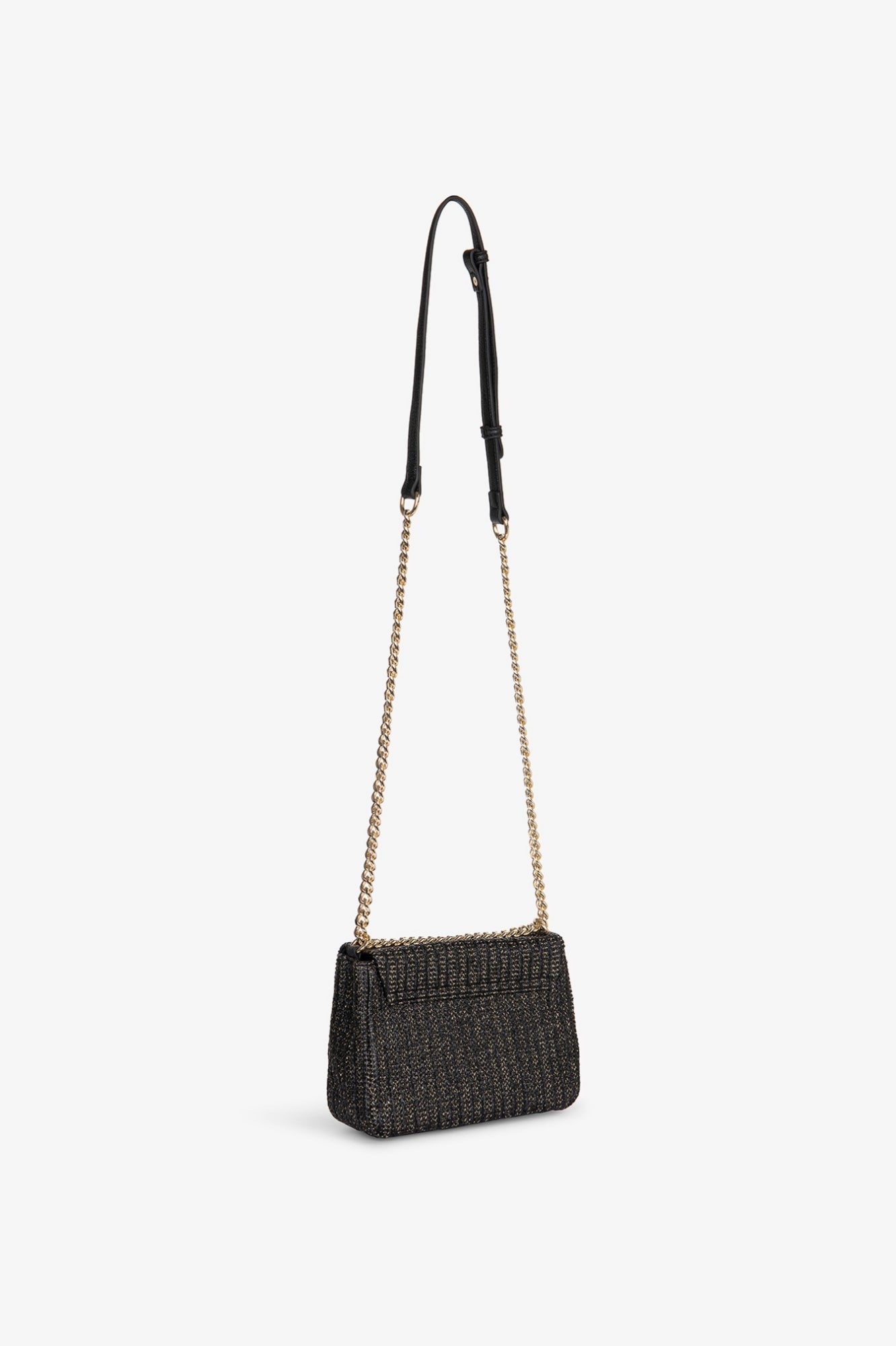 Mini shoulder strap rafia lurex