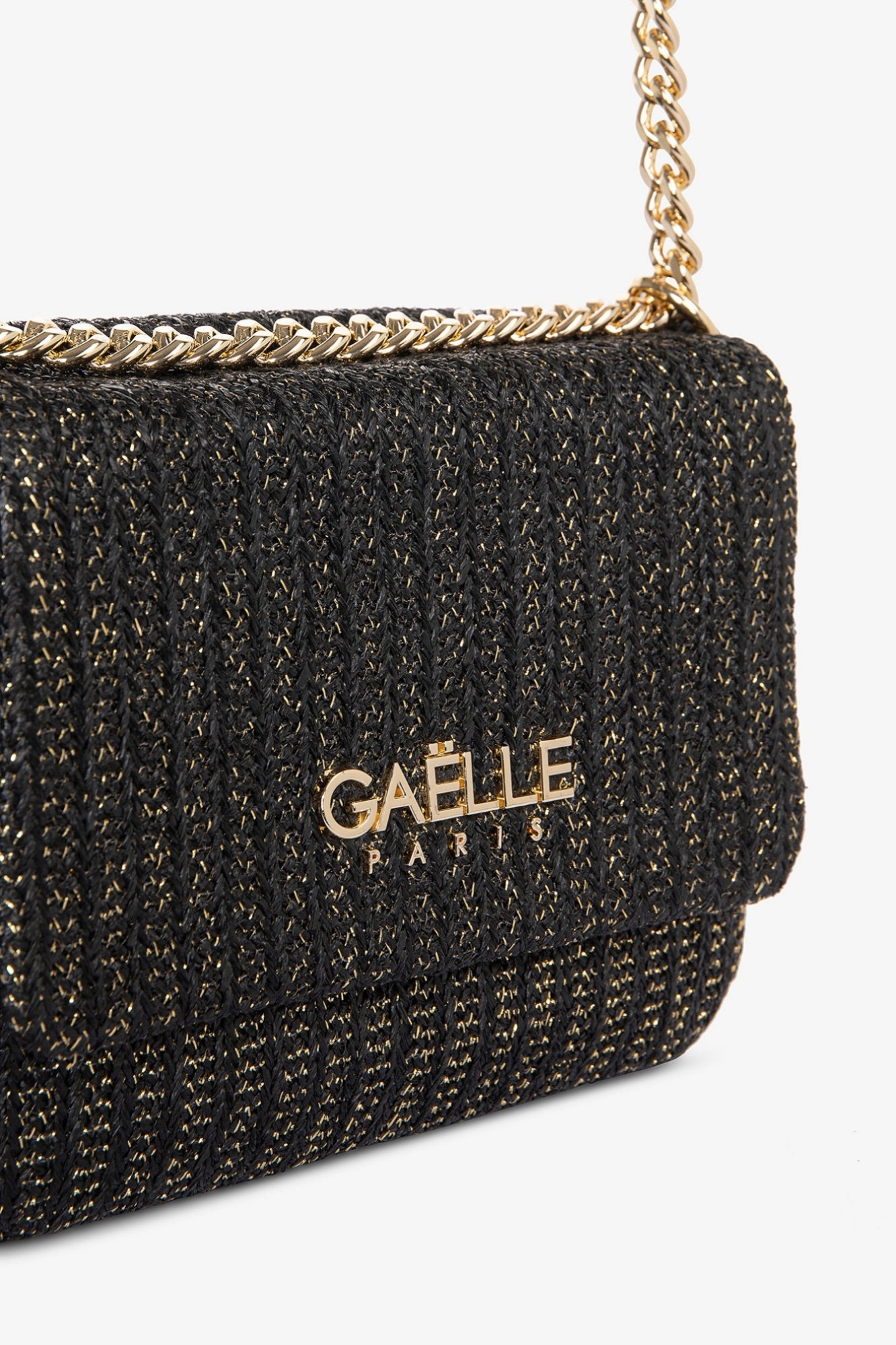 Mini shoulder strap rafia lurex