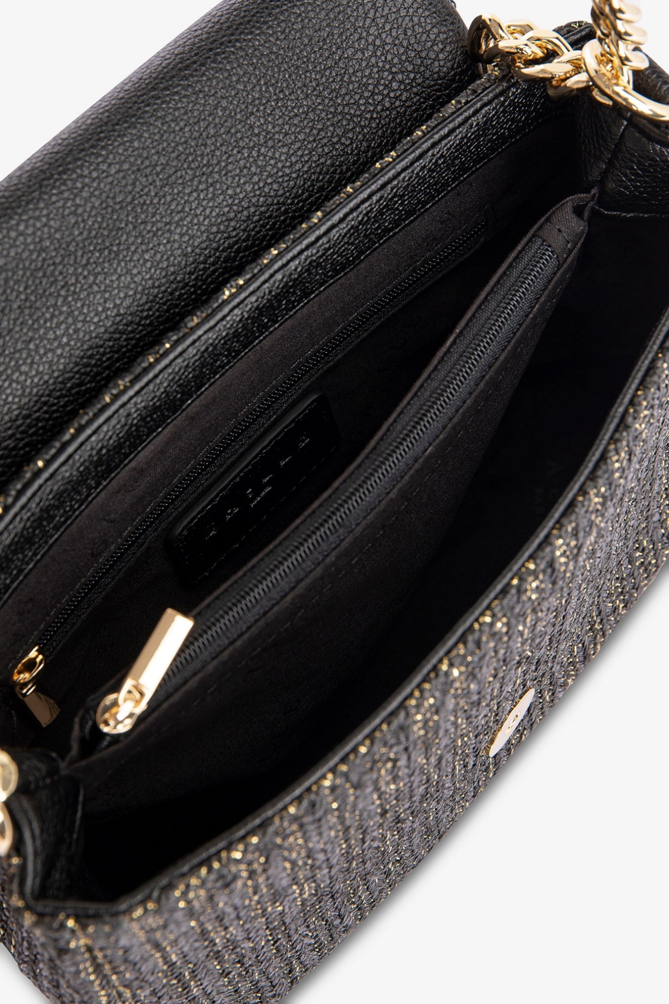 Mini shoulder strap rafia lurex
