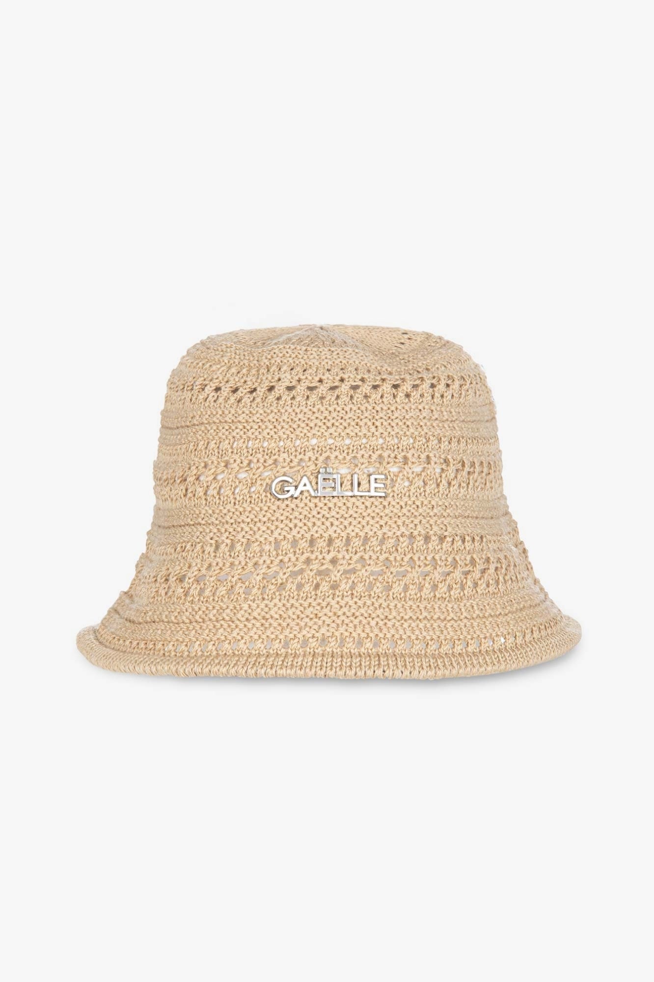 Cappello intrecciato logo in metallo
