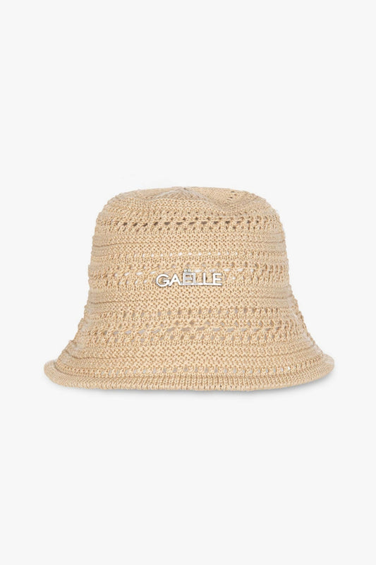 Cappello intrecciato logo in metallo