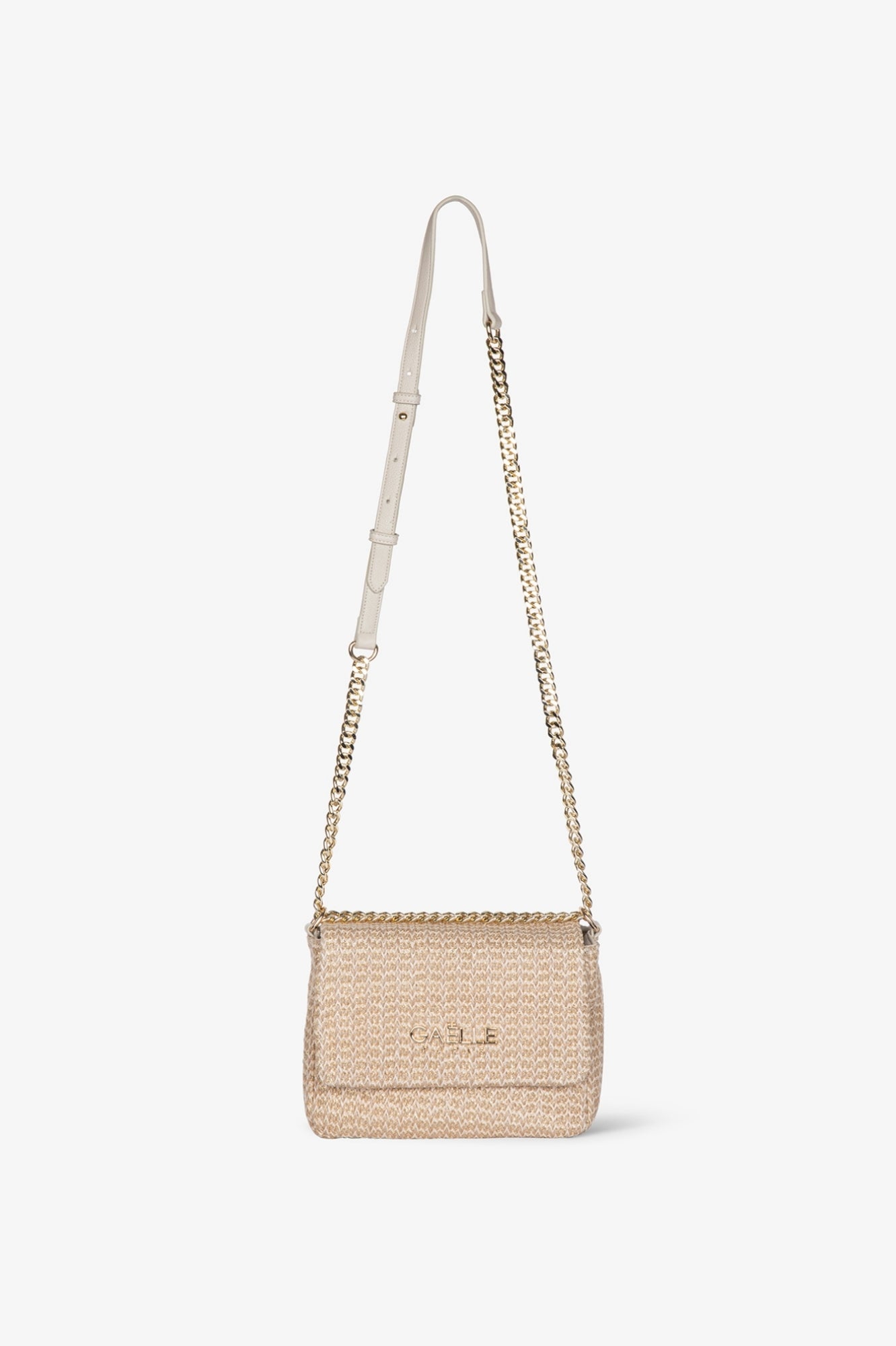 Mini shoulder strap rafia lurex