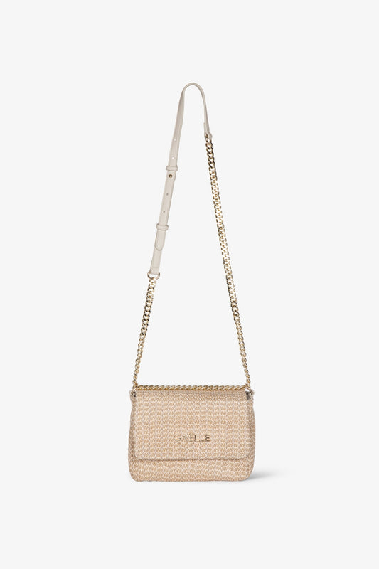 Mini shoulder strap rafia lurex