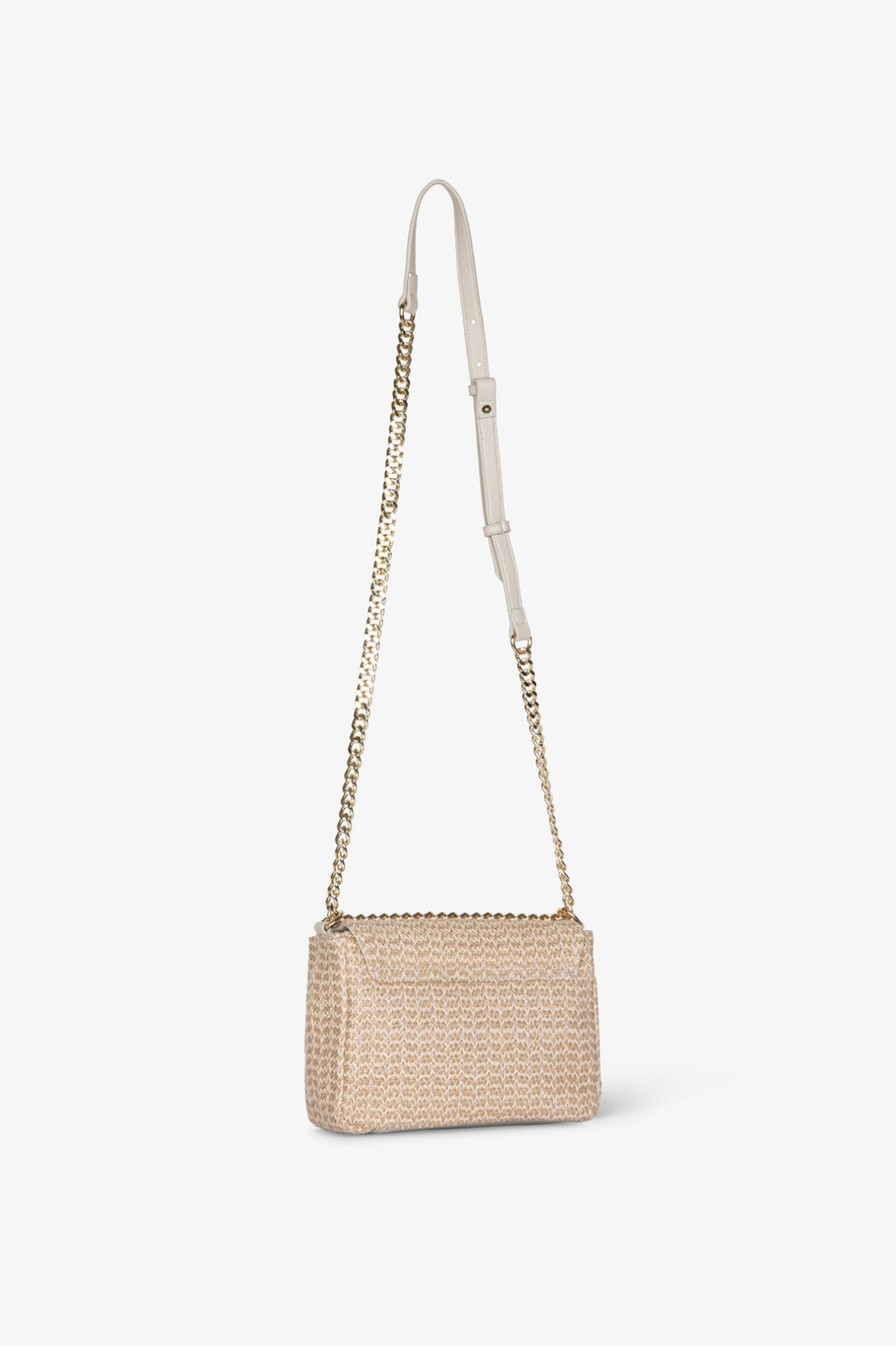 Mini shoulder strap rafia lurex