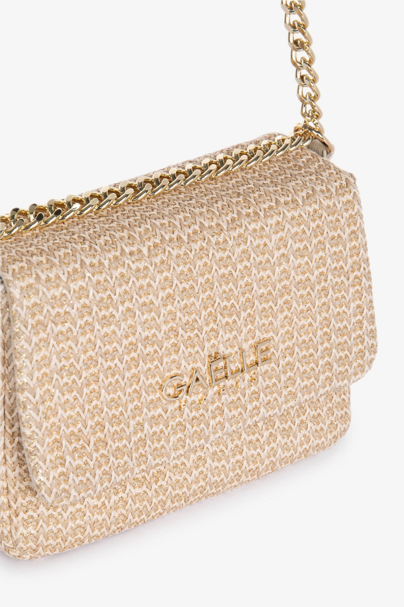 Mini shoulder strap rafia lurex