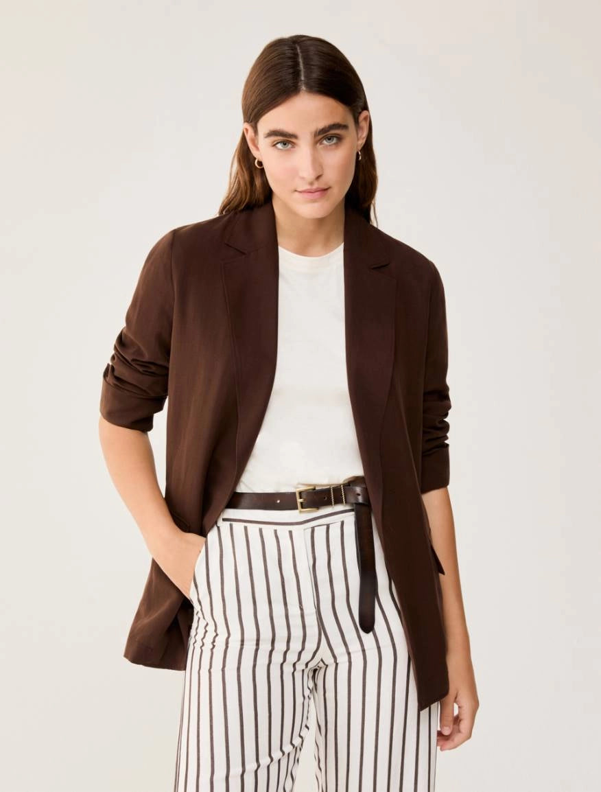 Blazer in blend di lino