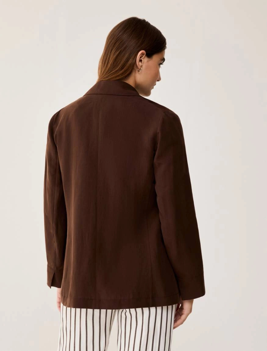 Blazer in blend di lino