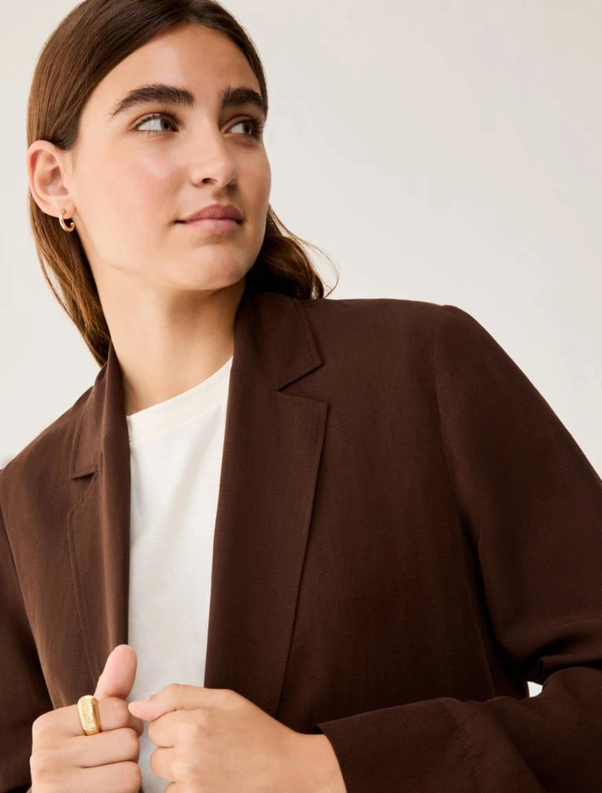 Blazer in blend di lino