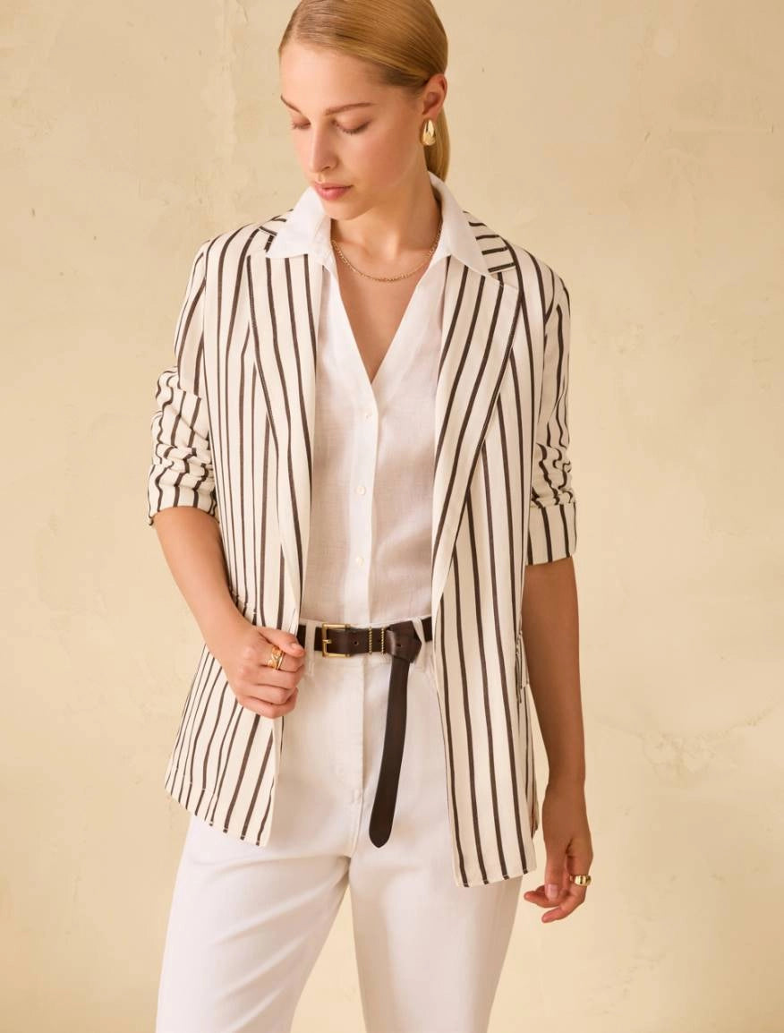 Blazer in blend di lino