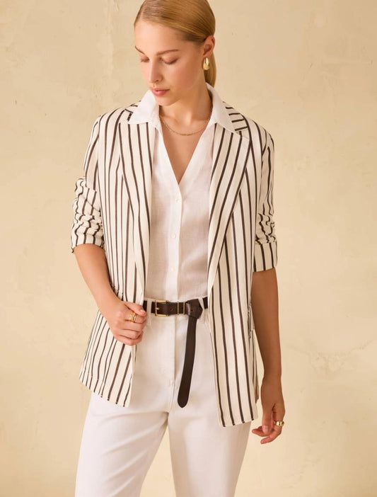 Blazer in blend di lino