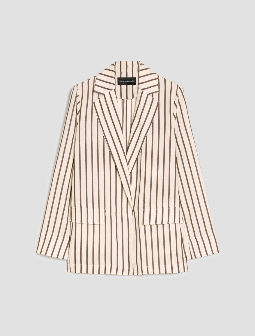 Blazer in blend di lino