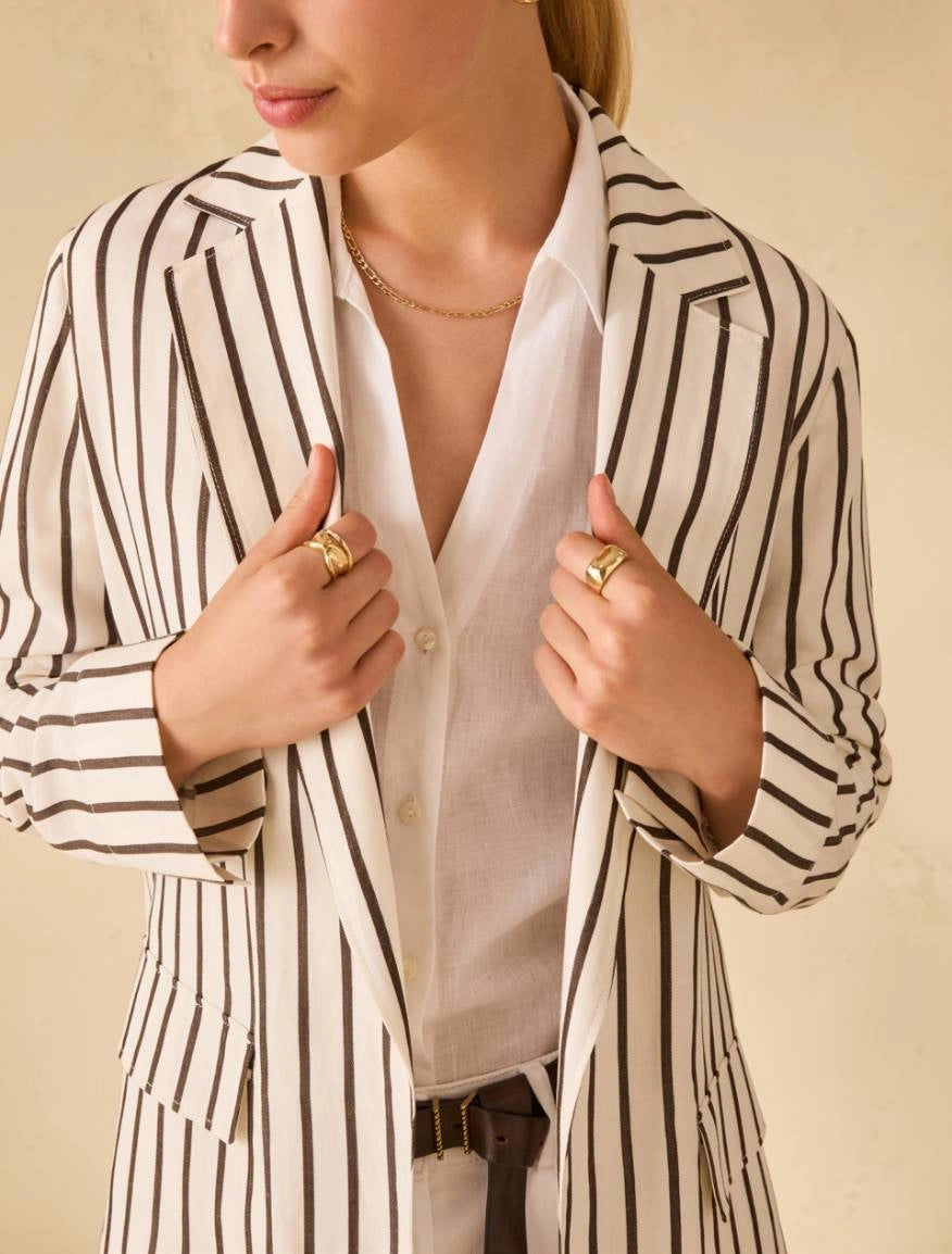 Blazer in blend di lino