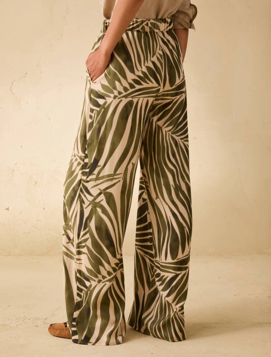 Pantaloni ampi in twill fluido