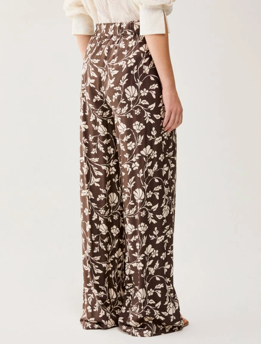 Pantaloni ampi in twill fluido