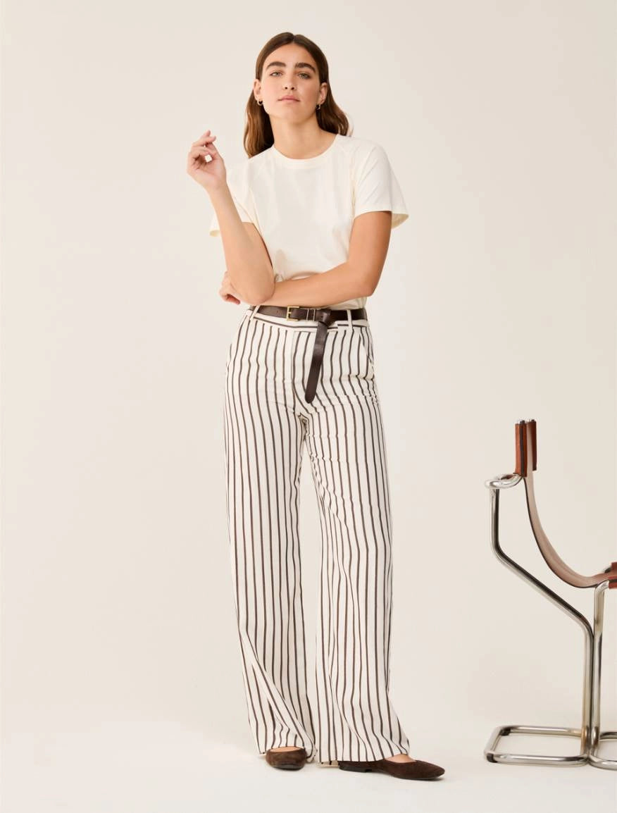 Pantaloni ampi in blend di lino