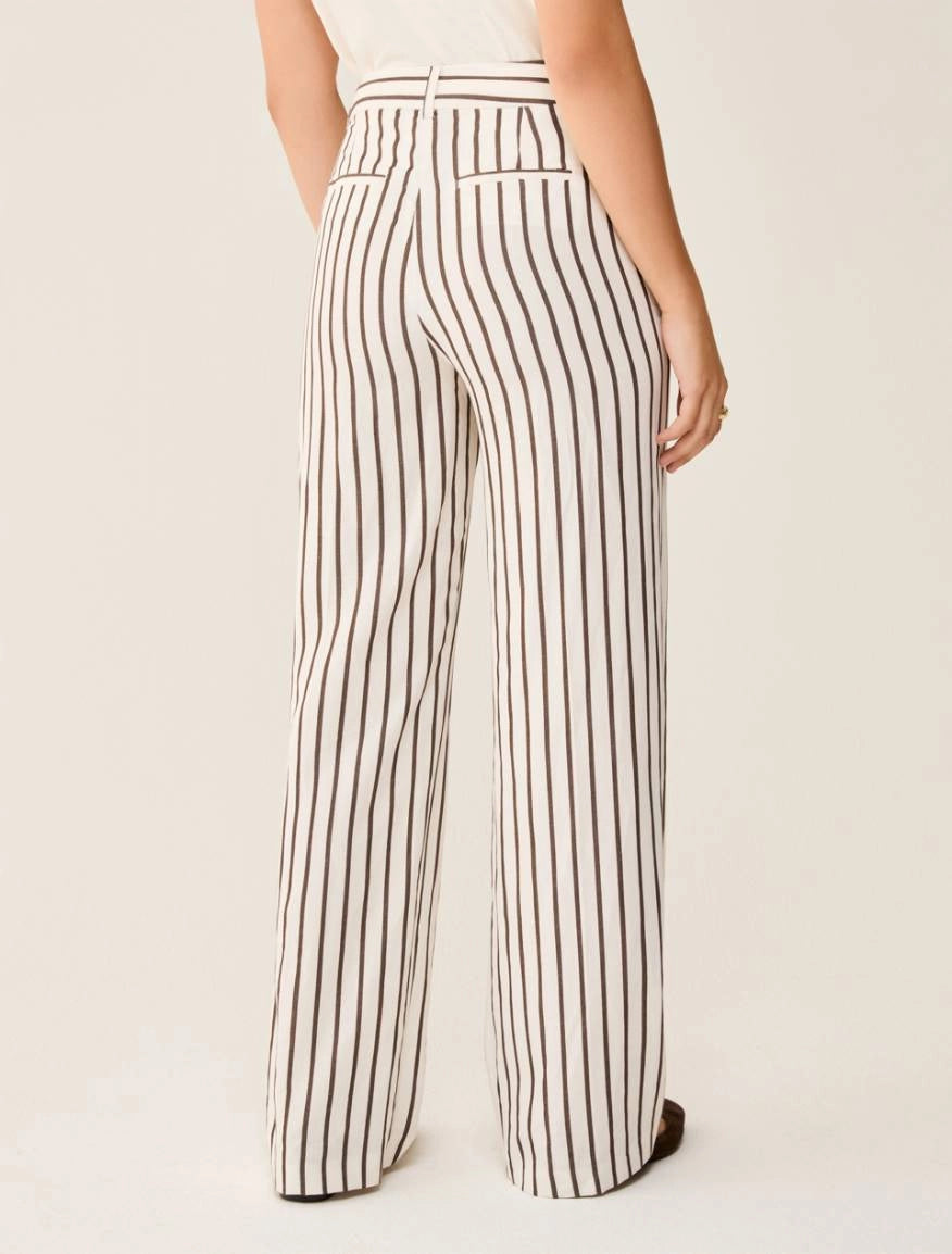 Pantaloni ampi in blend di lino