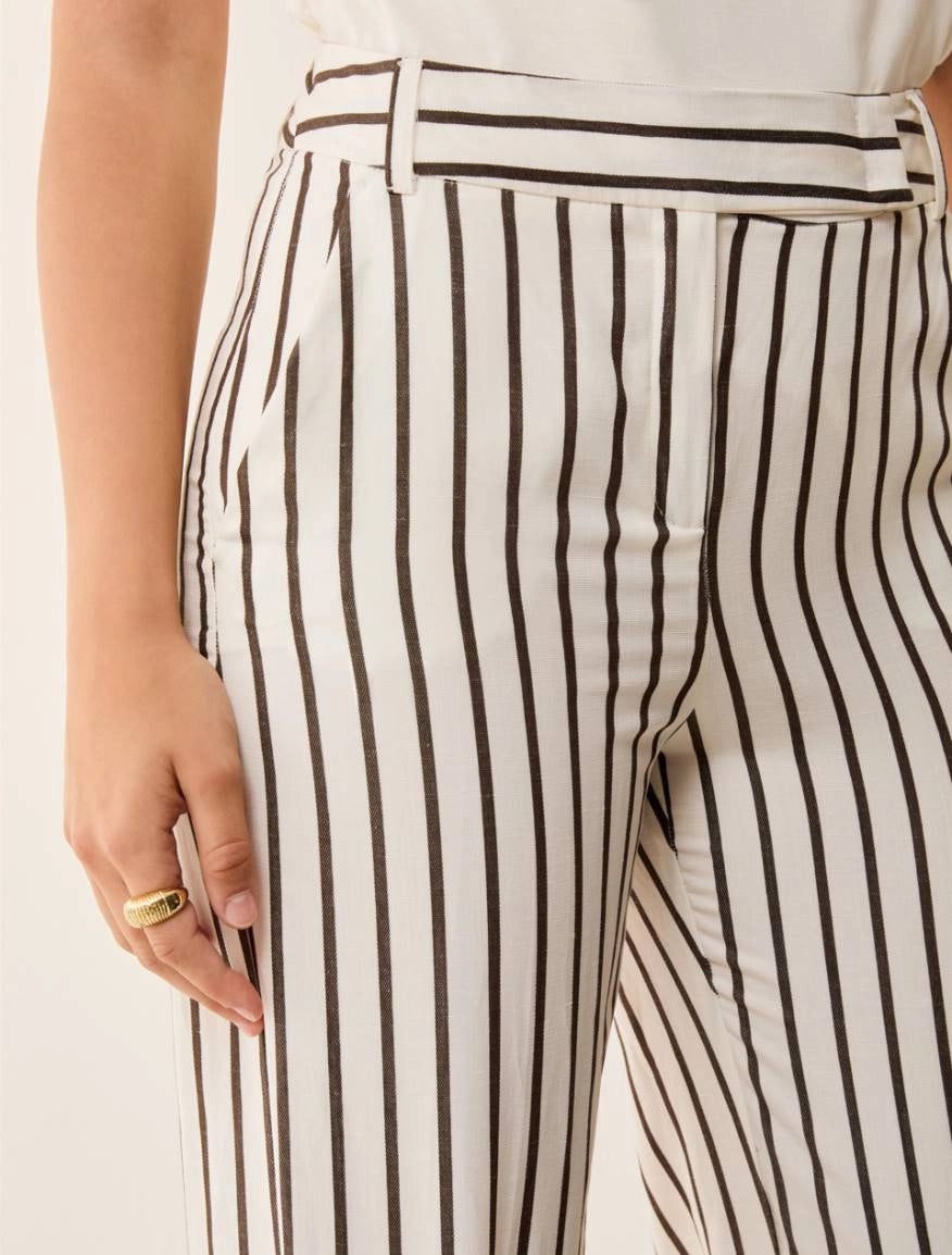 Pantaloni ampi in blend di lino