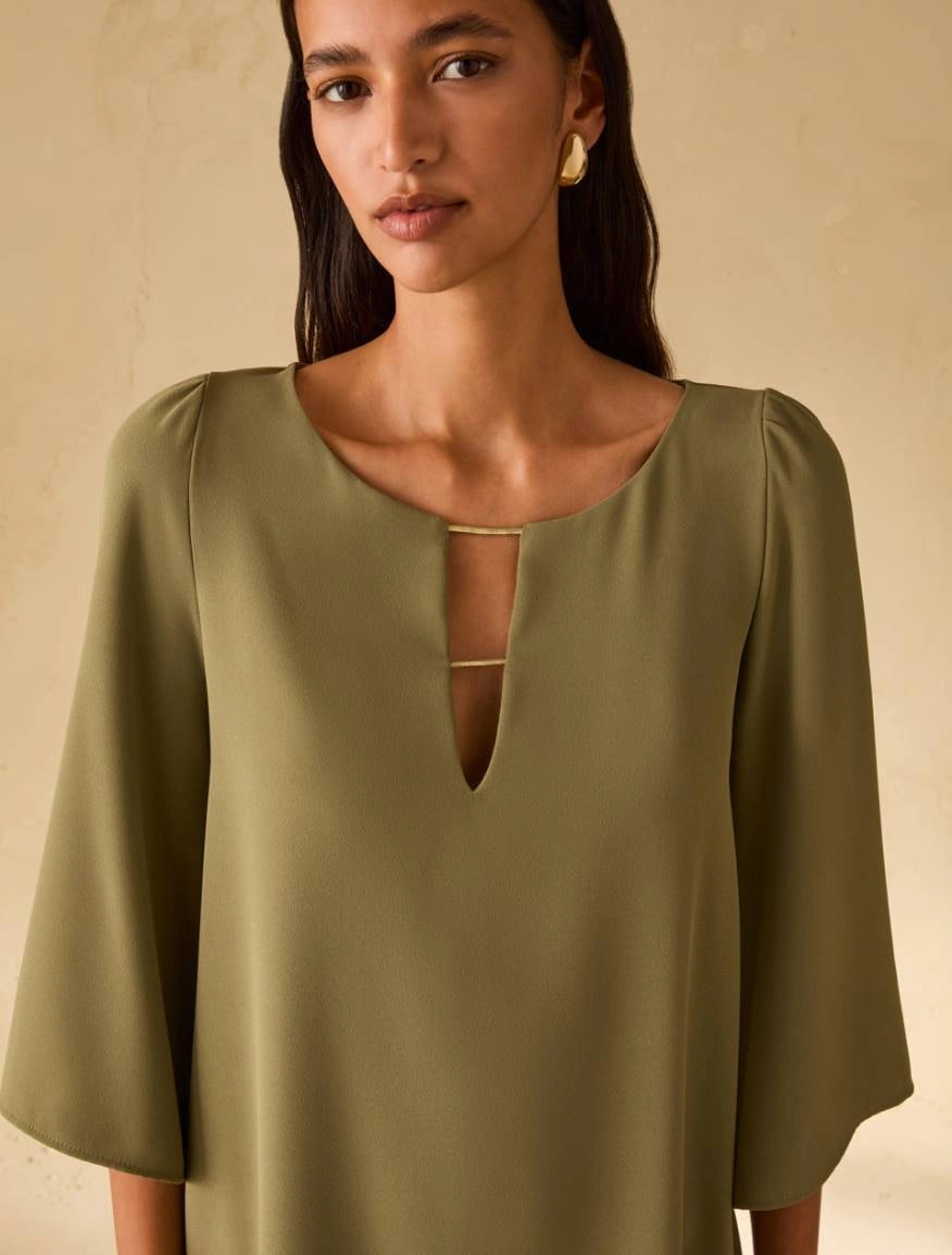 Tunic dress in tessuto sablé