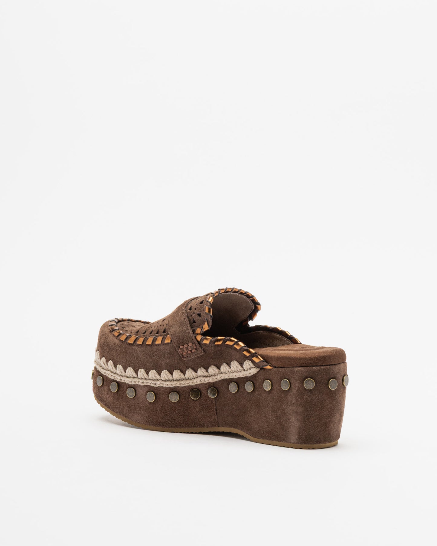 Clog leather overstitching