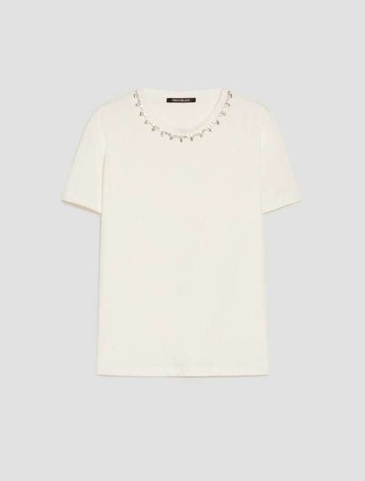 T-shirt in cotone con strass