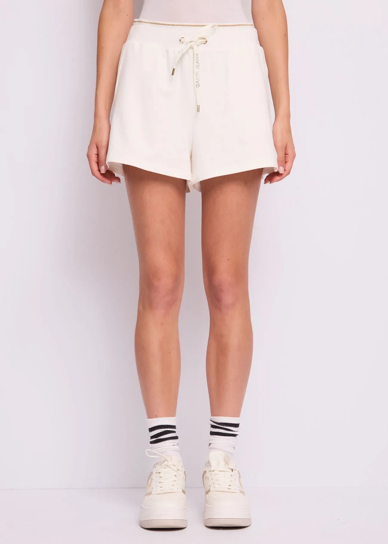Shorts bianchi da donna in felpa