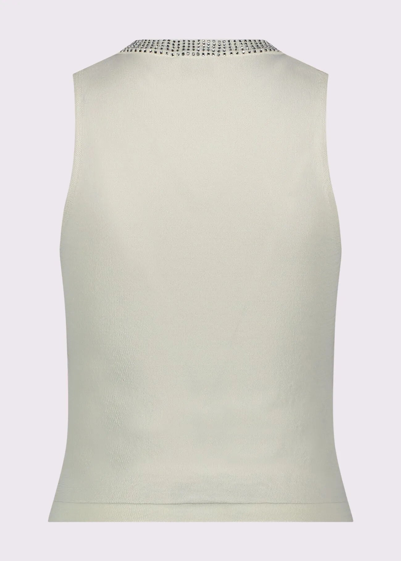 Top nero da donna in maglia con strass