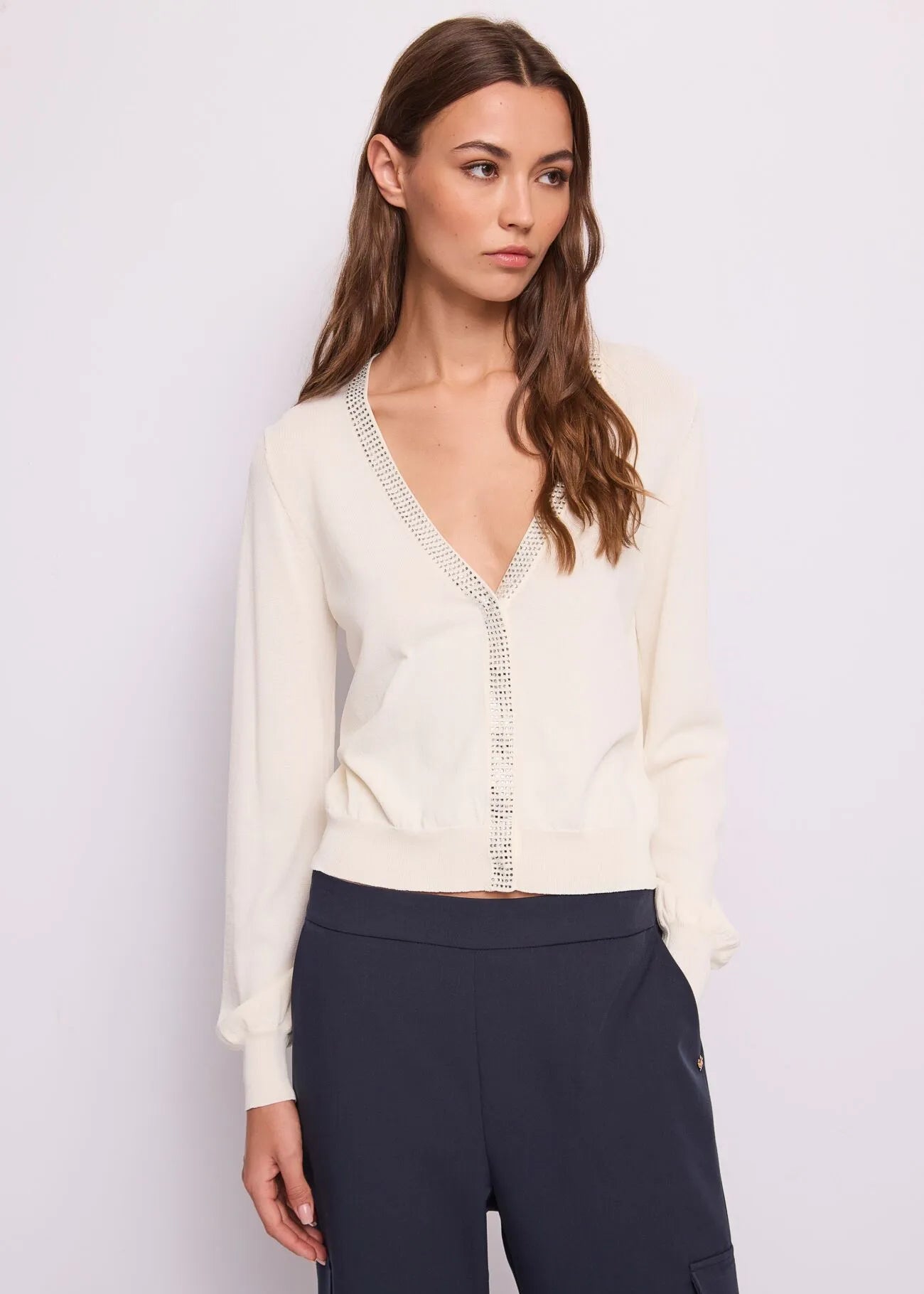 Cardigan con strass