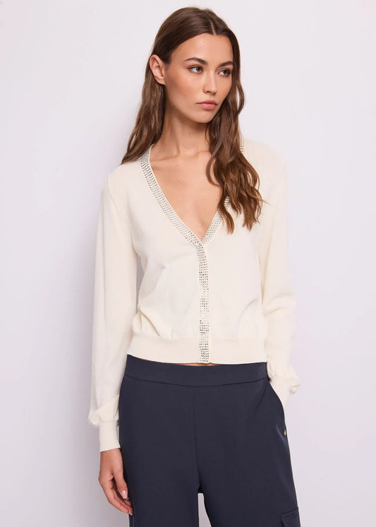 Cardigan con strass