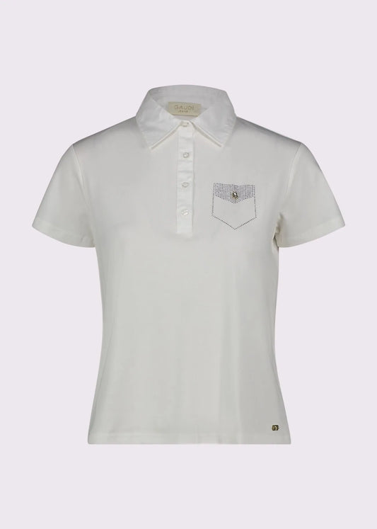 Polo bianca da donna in jersey