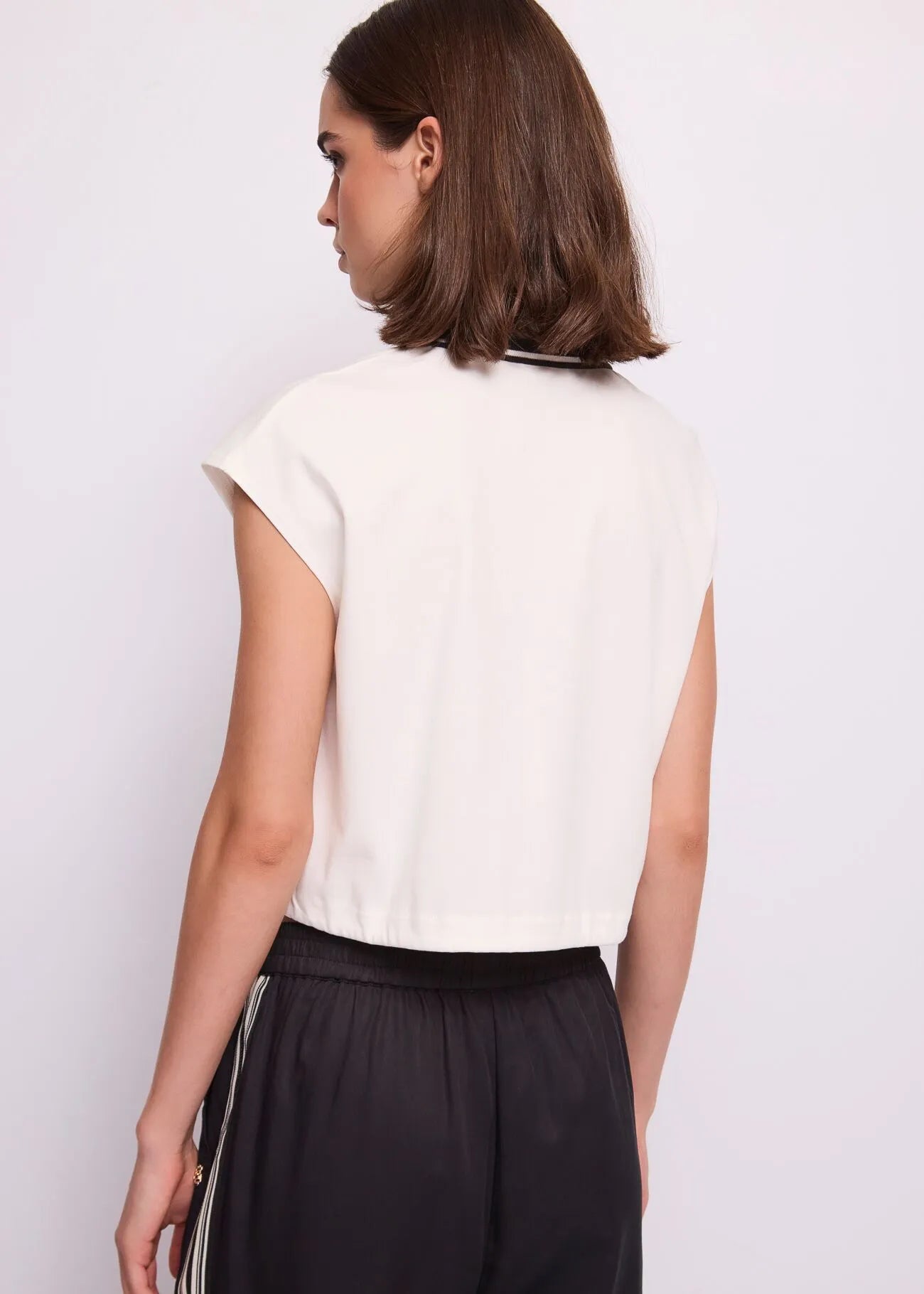 Top bianco in jersey di cotone