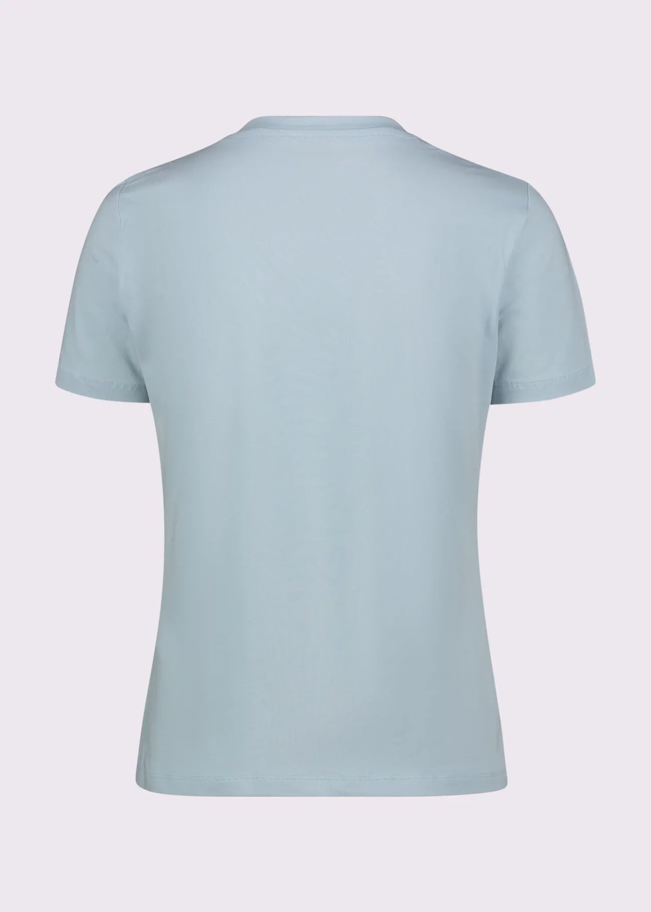 T-shirt azzurra da donna con logo e strass