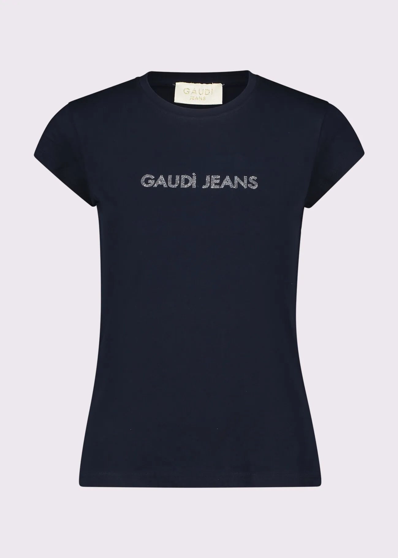 T-shirt bianca da donna con strass e logo
