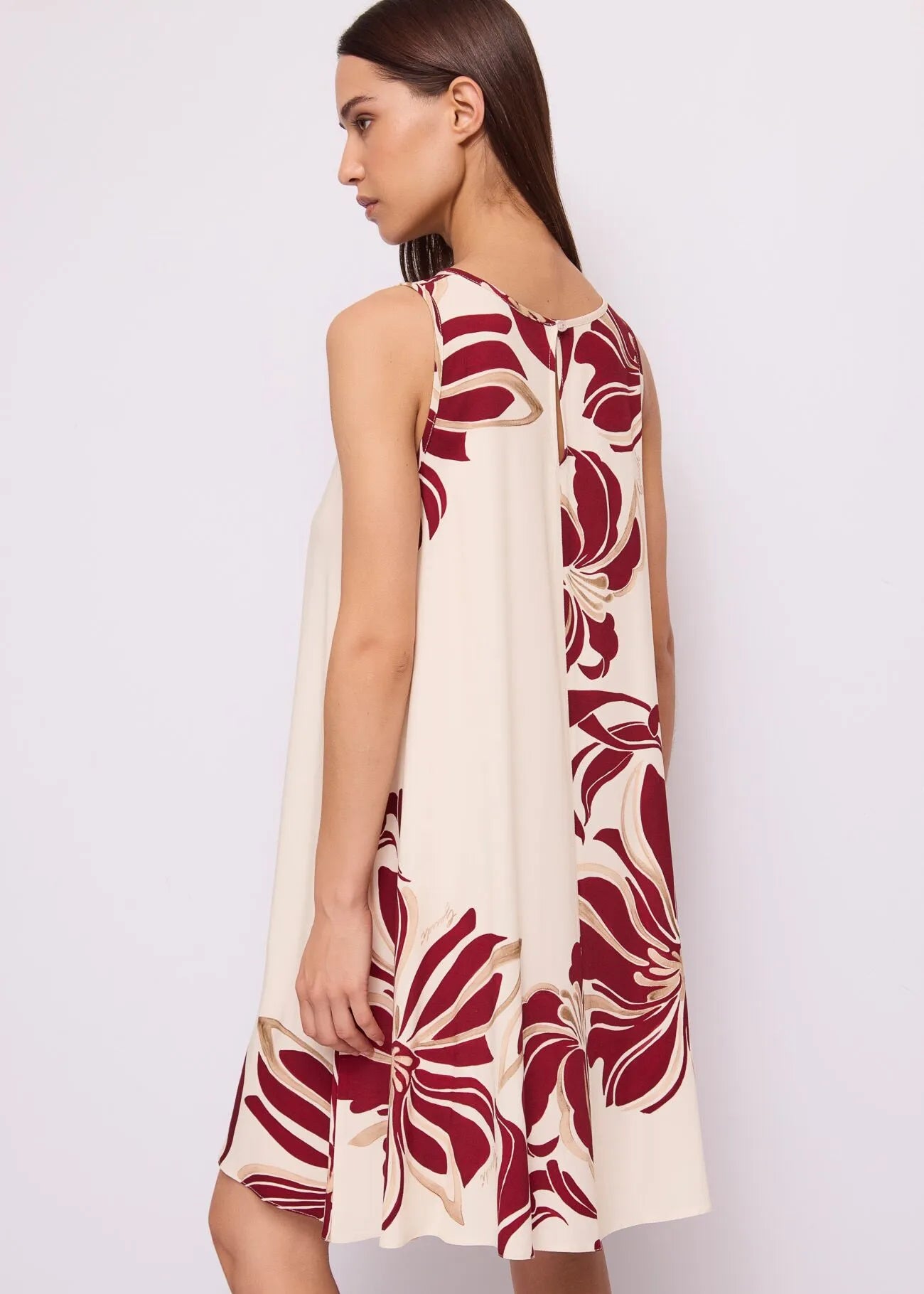 Abito corto in twill stampato