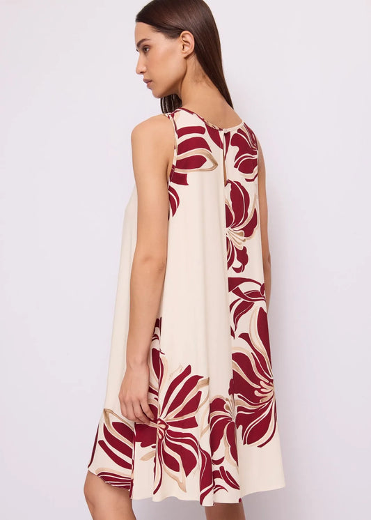 Abito corto in twill stampato