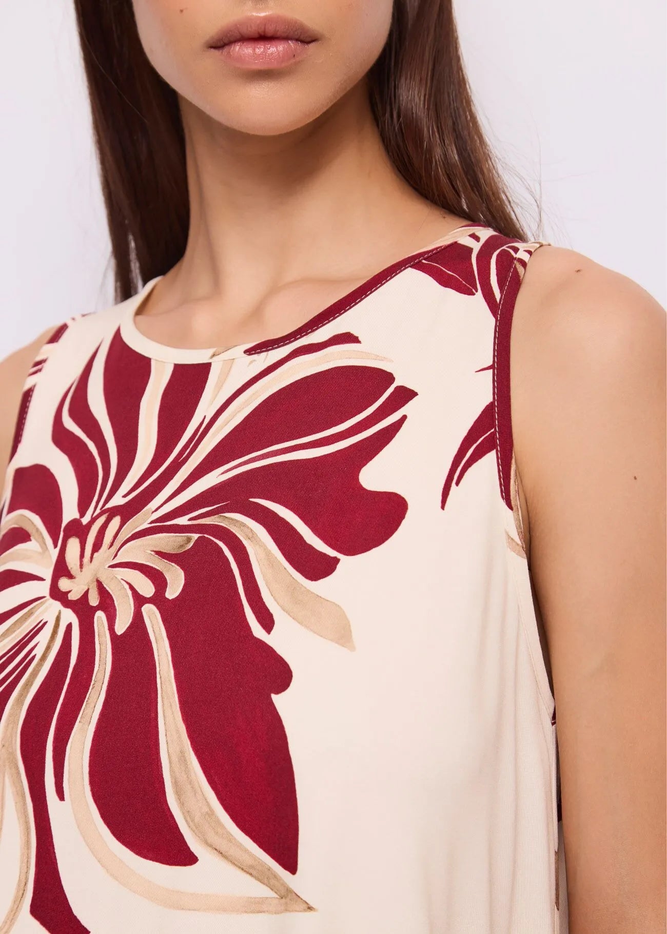 Abito corto in twill stampato