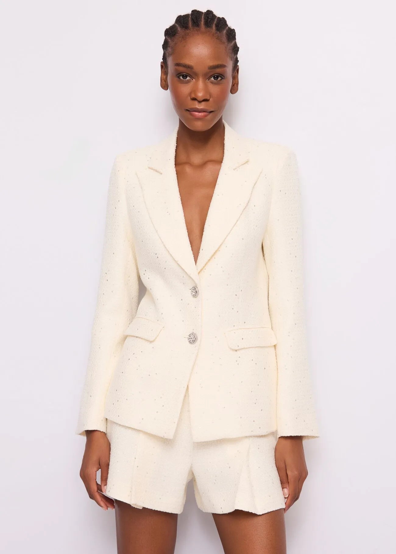 Blazer bianco con paillettes
