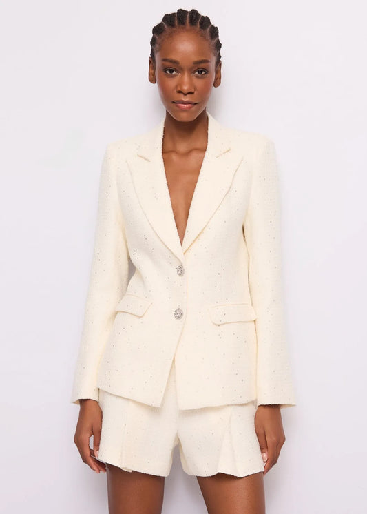 Blazer bianco con paillettes