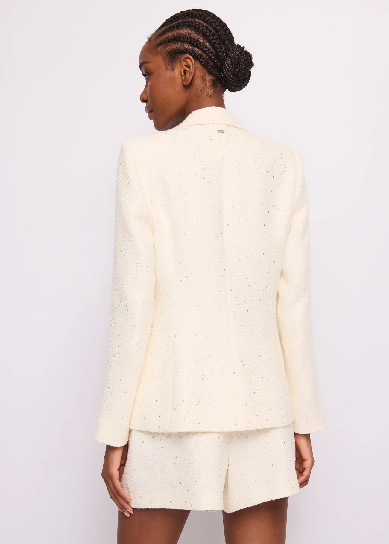 Blazer bianco con paillettes