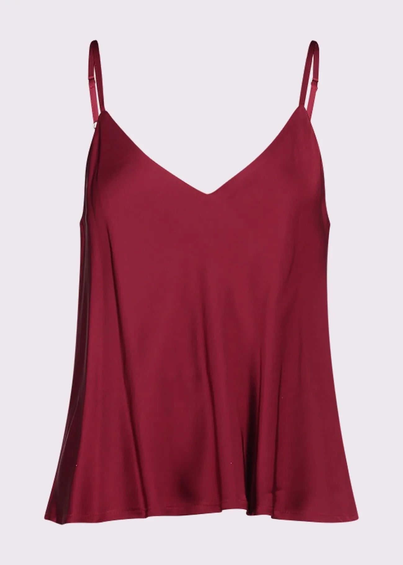 Top bordeaux da donna con spalline