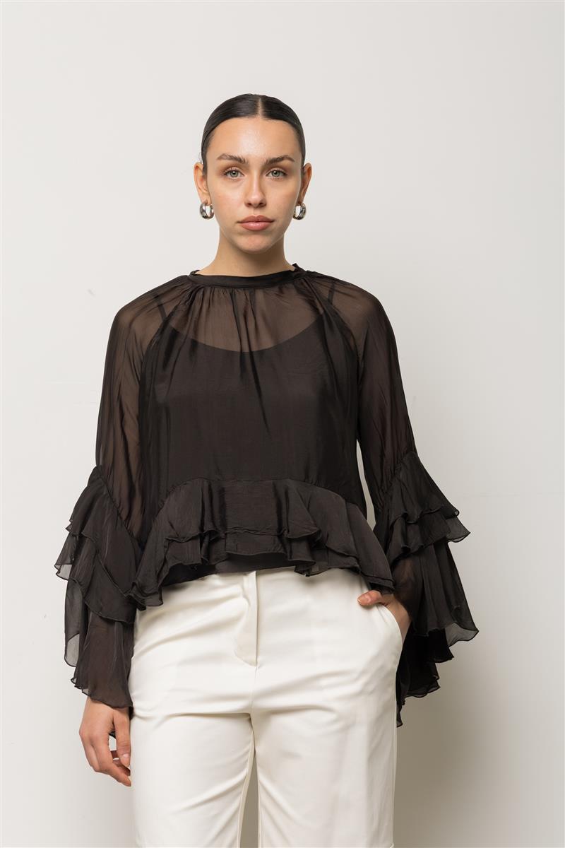 Blusa con rouches